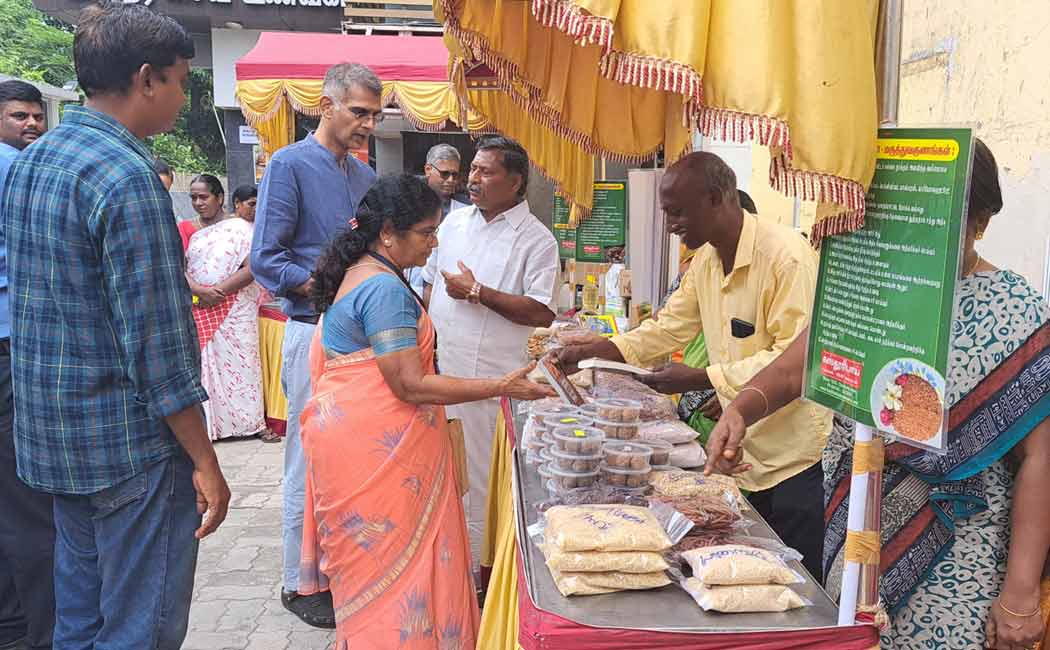 Exhibition of traditional organic food products at Chidambaram