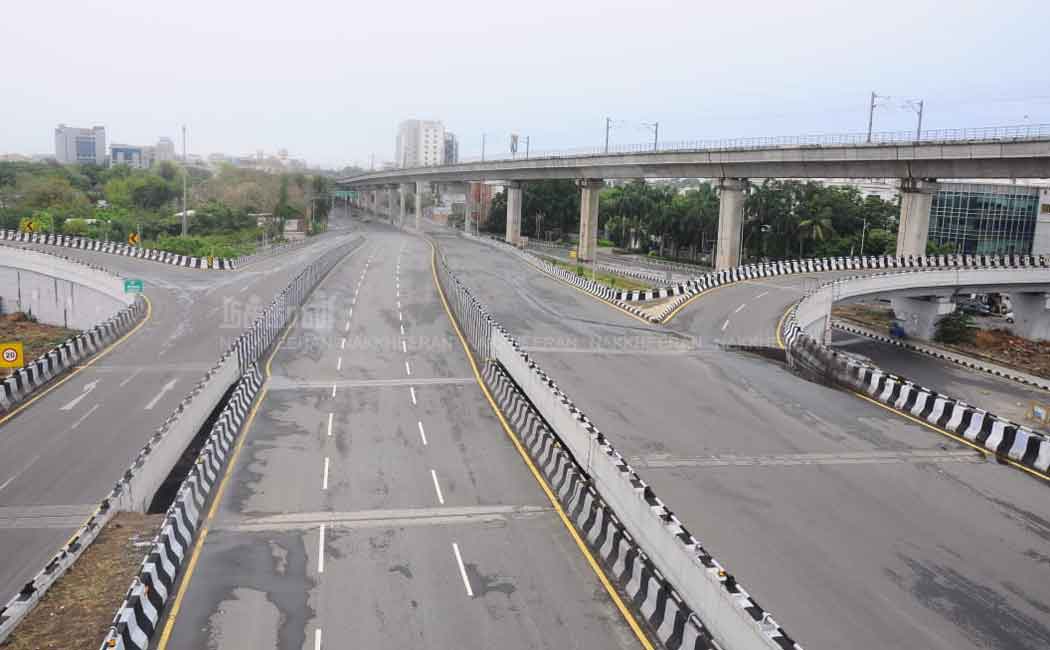 Empty roads in Chennai