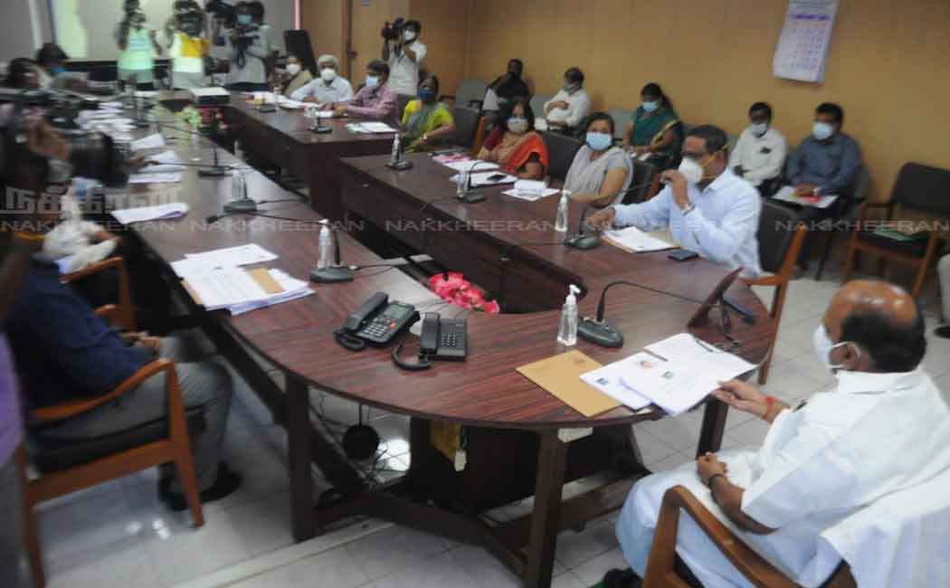 Minister anbarasan held a review meeting on the projects