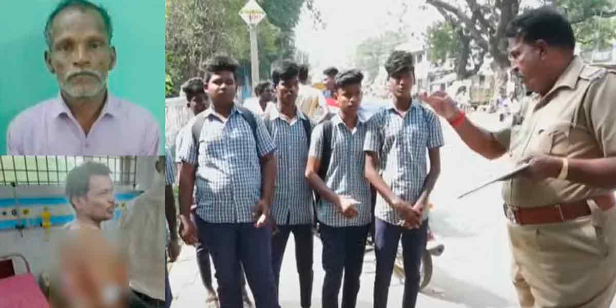 Cut the scythe to the teacher; School students who tried to protect were injured