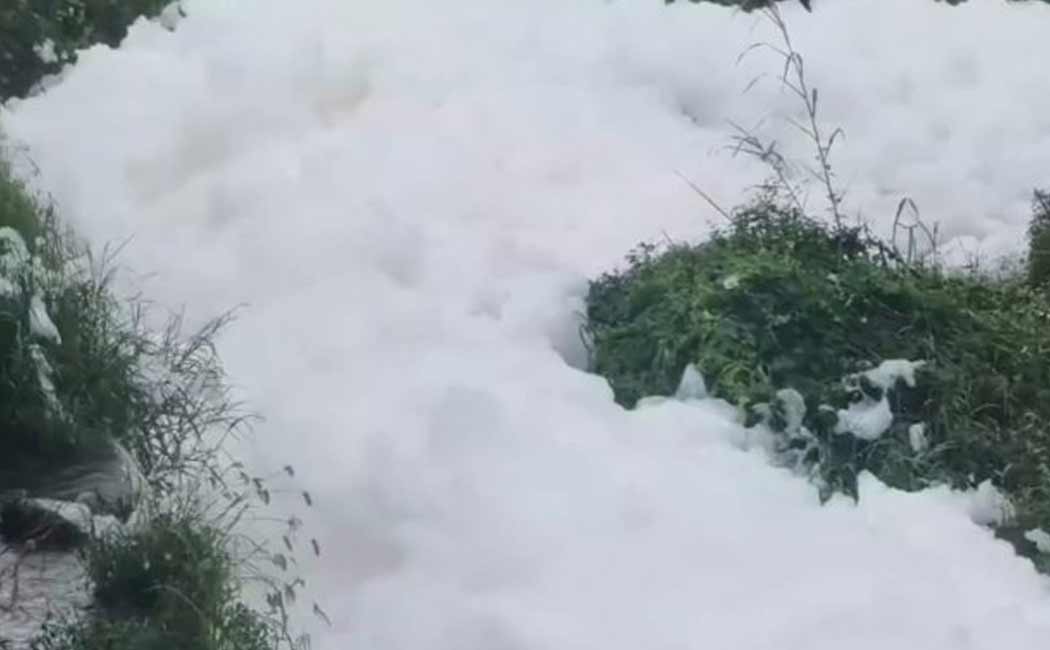 Sewage discharged into the Pala River using heavy rain