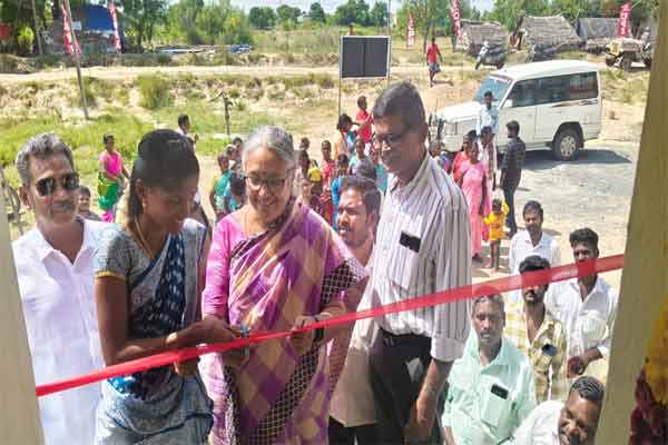 CPM struggle lead to new houses for tribal people U. Vasuki inaugurates them