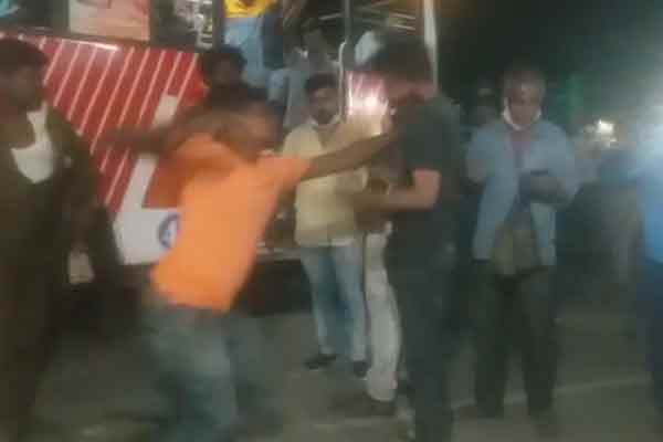 Bus drivers fighting over alcohol!