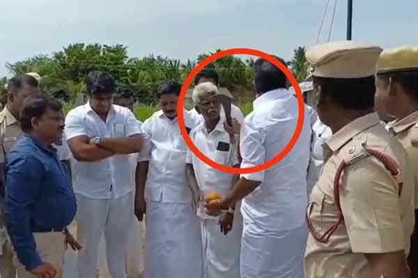 DMK executive who threatened Congress MLA with a sickle earlier