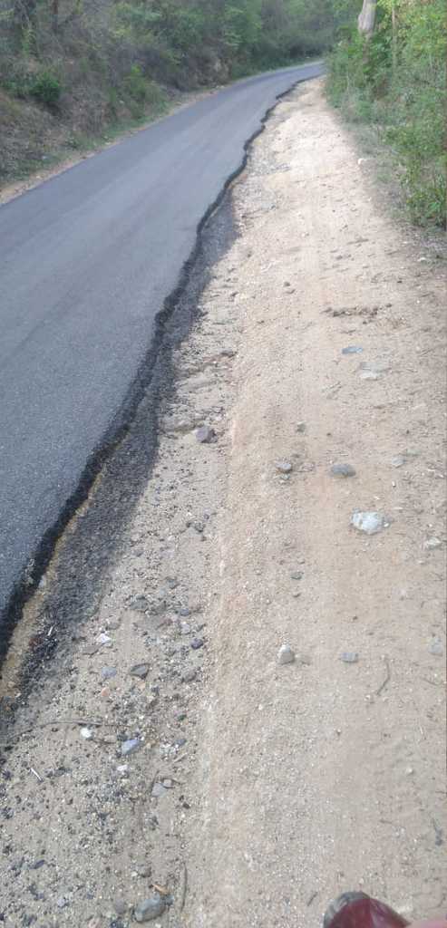 damaged road..accident in vellore