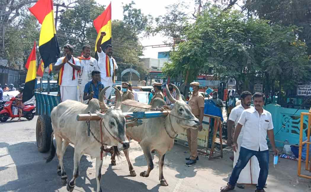DMDK who went in the cow cart to file the nomination