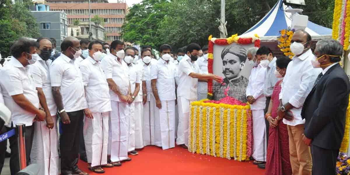 V. O. Chidambaram Pillai Political parties paying homage to the portrait (images)