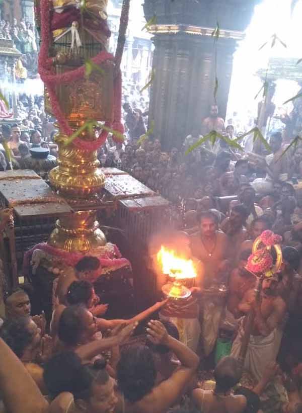 Ani Tirumanjanam performed at the Nataraja temple for the darshan