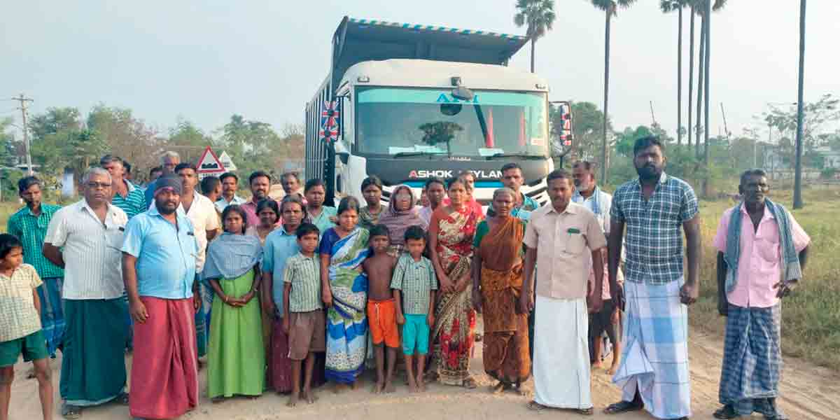 Mineral truck imprisonment In thenkasi