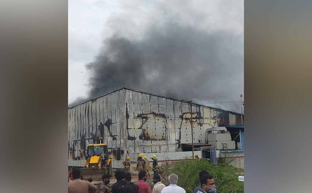 Fire accident in manali sipcot