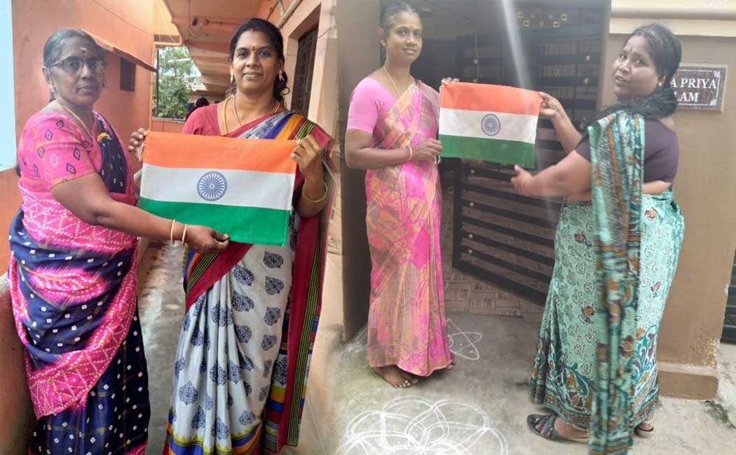 trichy District Collector inspected work making national flag