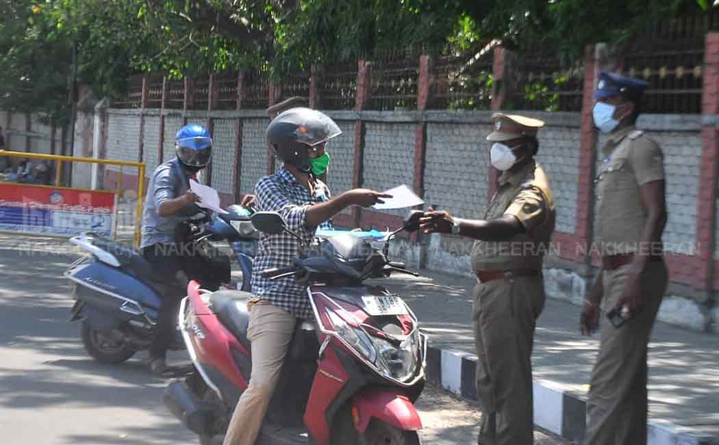 Vehicle check on Poonamallee highway