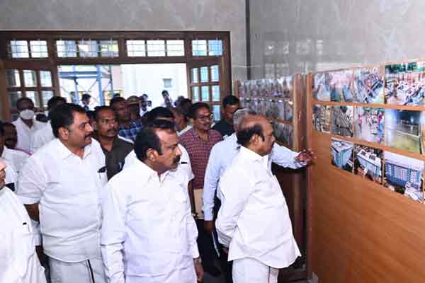 erode super speciality hospital construction work inspection ministers
