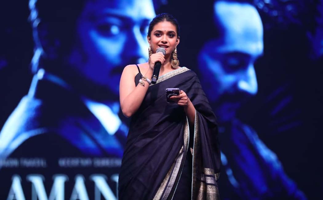 keerthy suresh press meet in maamannan audio launch
