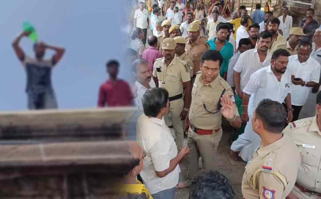 shop owner protested against the Devasthanam operation in Pazhani