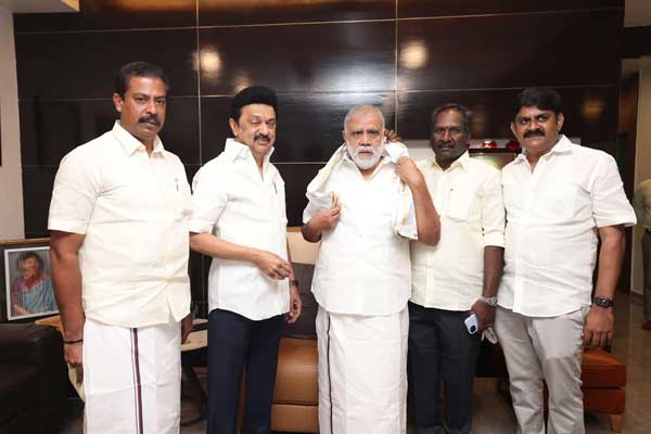 Minister I. Periyasamy received birthday greetings from the CM