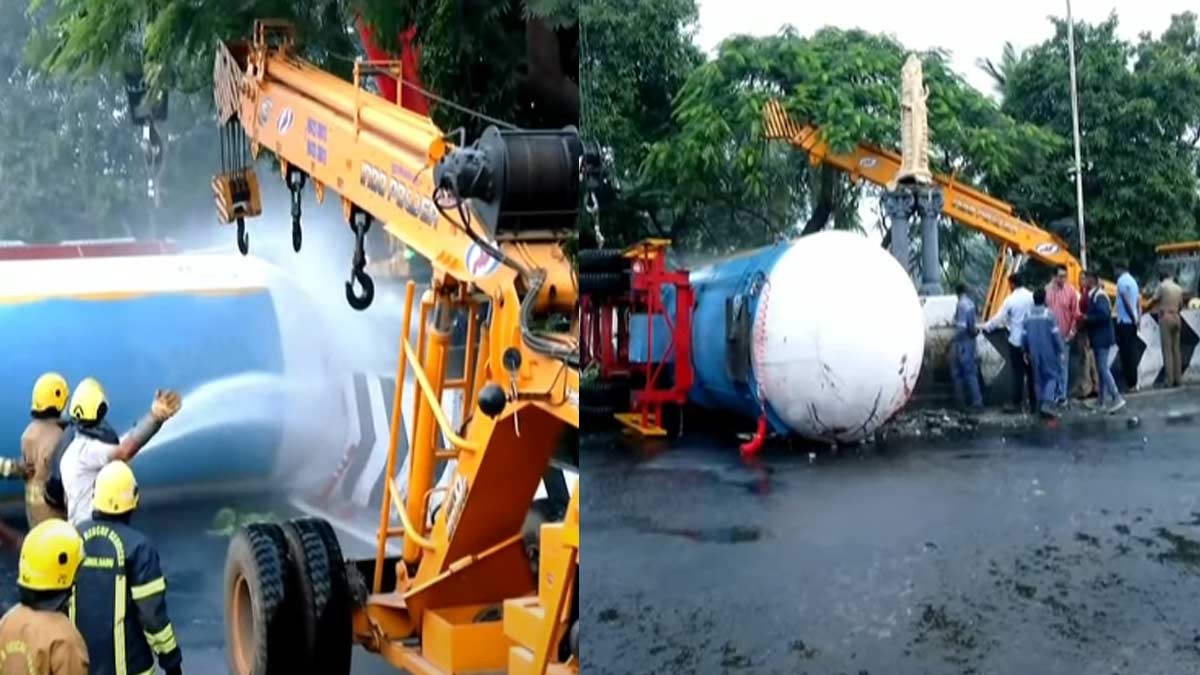 Tanker accident; Action to evacuate people up to a kilometer distance
