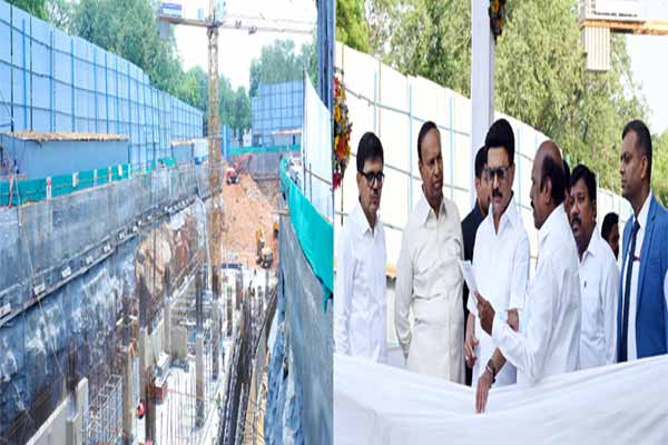 CM MK Stalin inspects on Construction work at Vaigai house complex