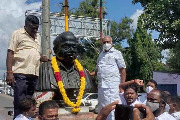 people celebrate stalin swearing ceremony by offering sapling and sweets