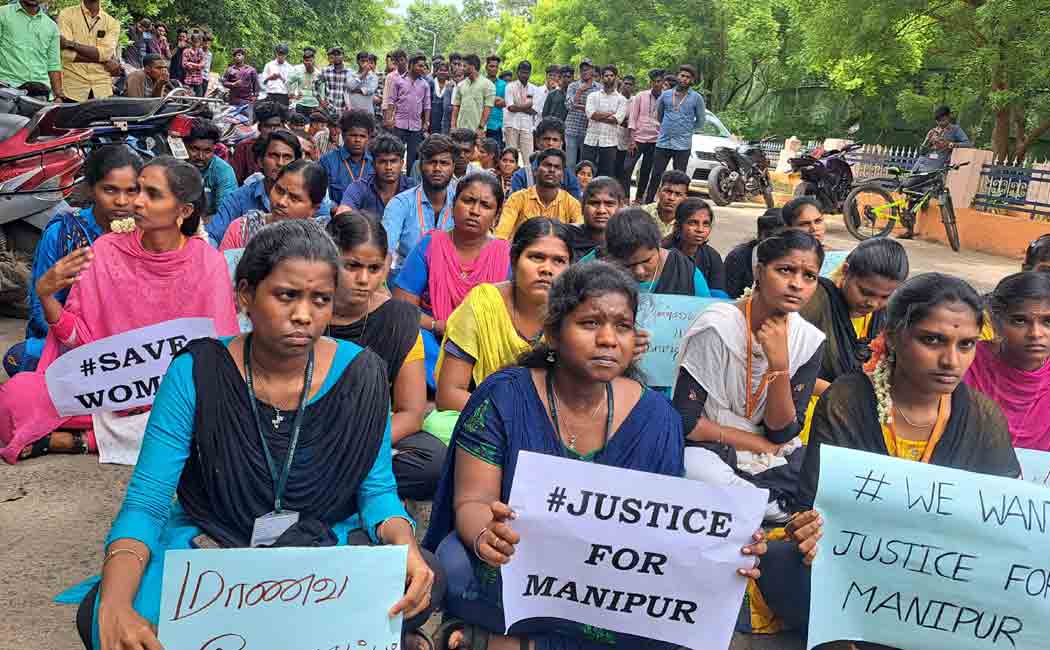 Manipur incident; Annamalai University students condemn