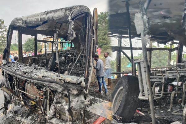 school bus suddenly caught incident on the road