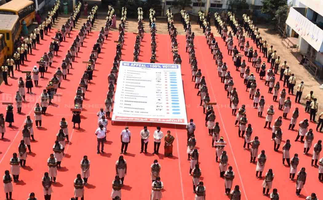 kolathur school students made election awarenes