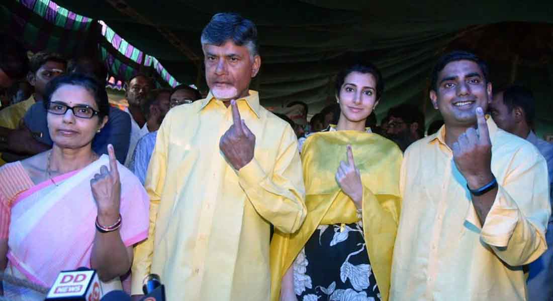 Chandrababu Naidu voted pictures