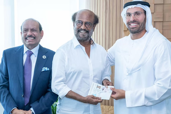 rajini gets golden visa of uae
