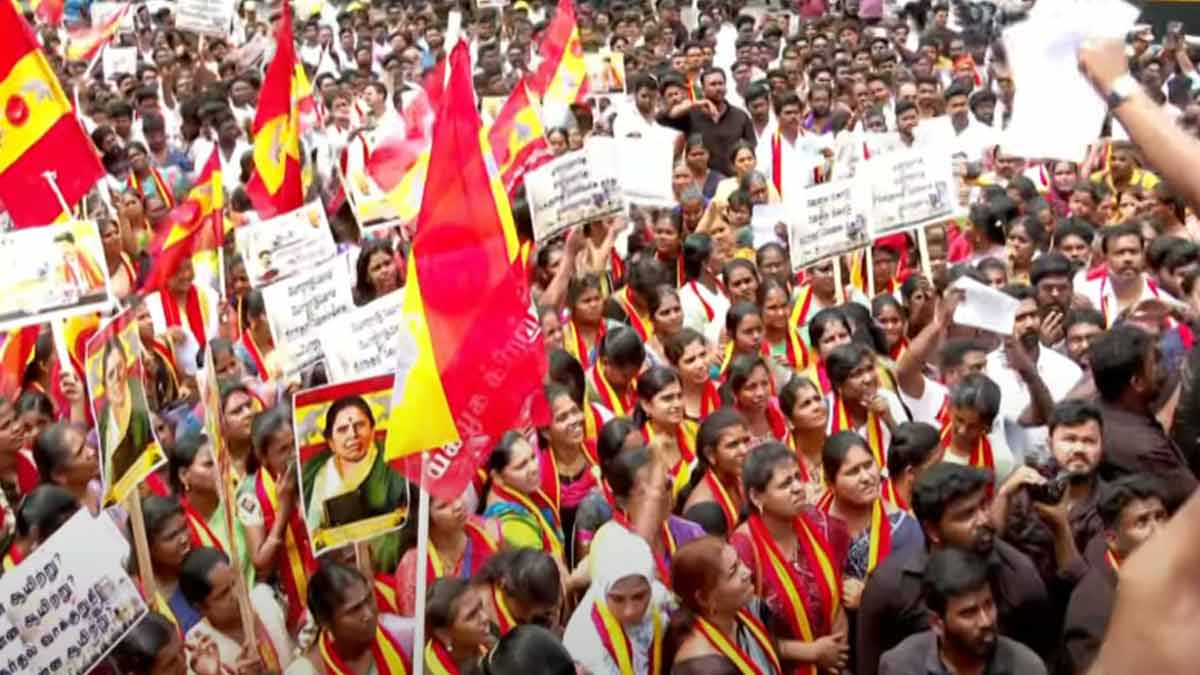 struggle demanding permanent employment of Mettur Thermal Power Plant contract workers