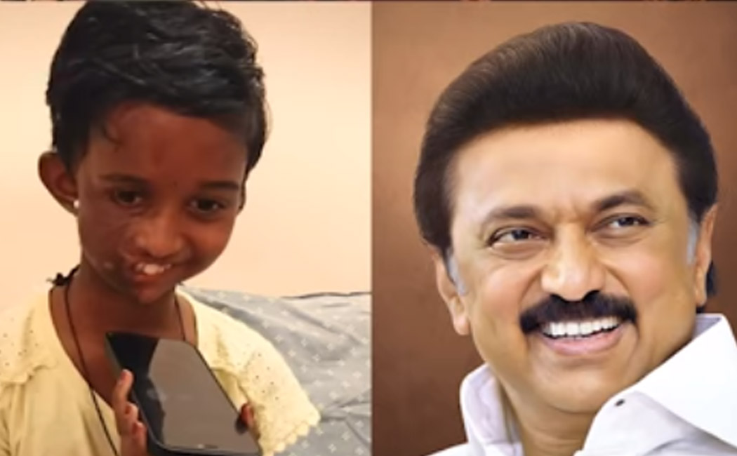 cm Stalin spoke child being treated hospital through her cell phone told her courage