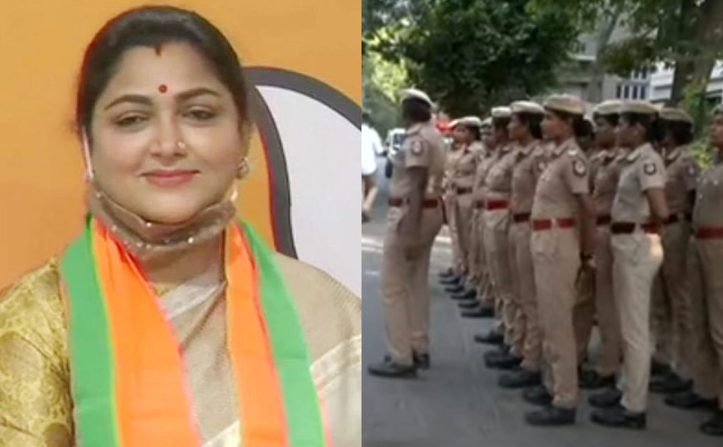 100 policemen gather at Khushboo's house