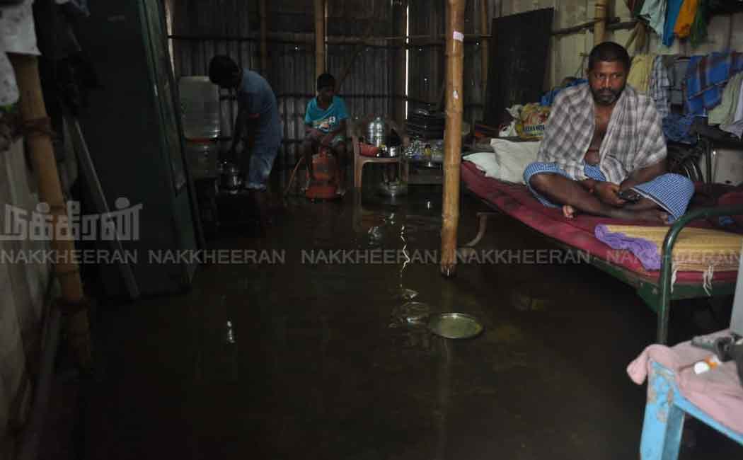 Rain water seeps into houses due to continuous heavy rain