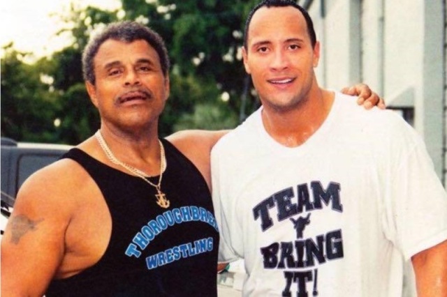 dwayne johnson with his father