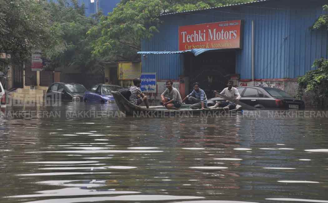 Increased rain water ... Public traveling by boat