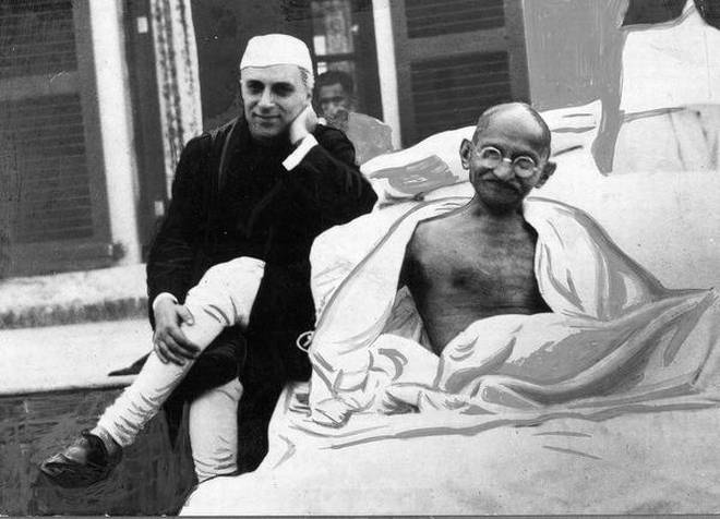 nehru with gandhi