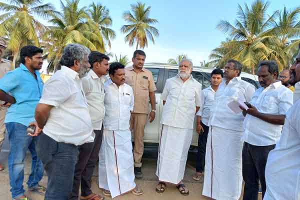 Minister inspected the public meeting attended by the Chief Minister stalin