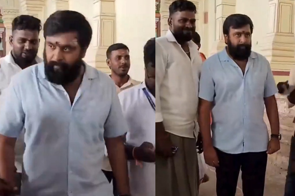 sasikumar at rameshwaram temple