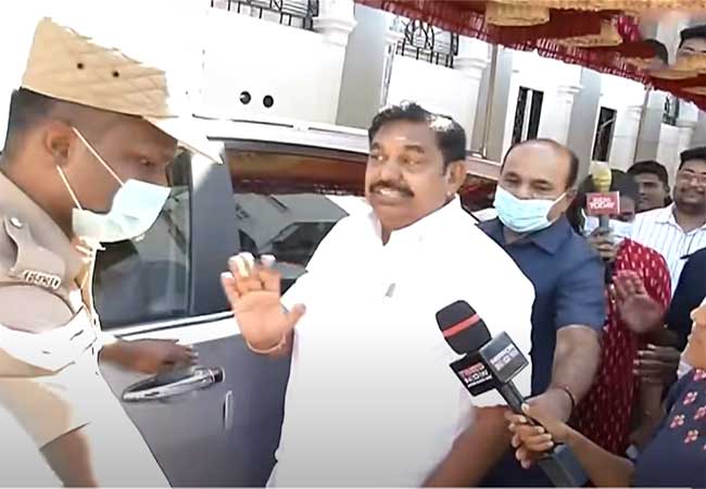 Edappadi Palanisamy who tried to get in Udayanithi car!