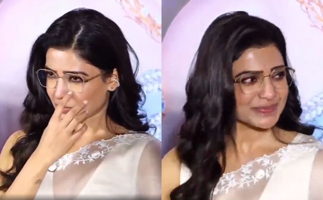 samantha crying at Shaakuntalam trailer launch