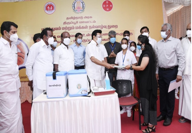 tamilnadu coronavirus vaccines chief minister mkstalin in tiruppur