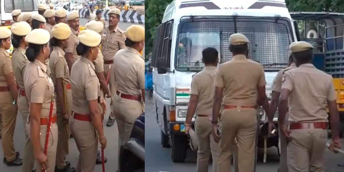 Police presence in Karur; Police security for BJP office