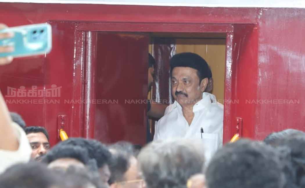 tamil nadu cm mk stalin vellore travel in train
