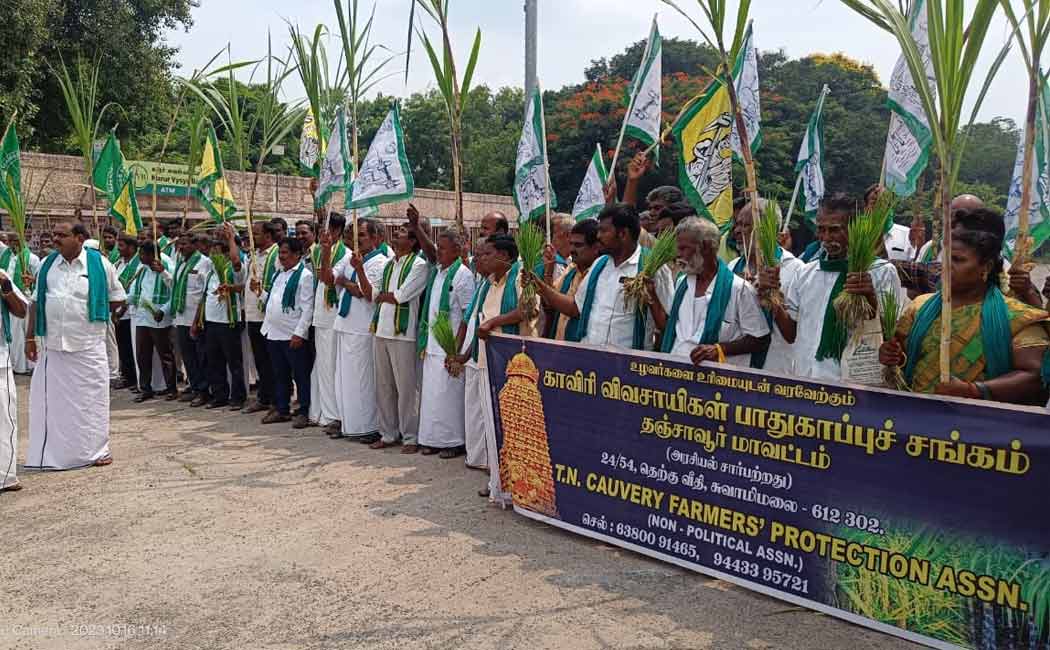 Farmers struggle by laying siege to NLC Thermal Power Station