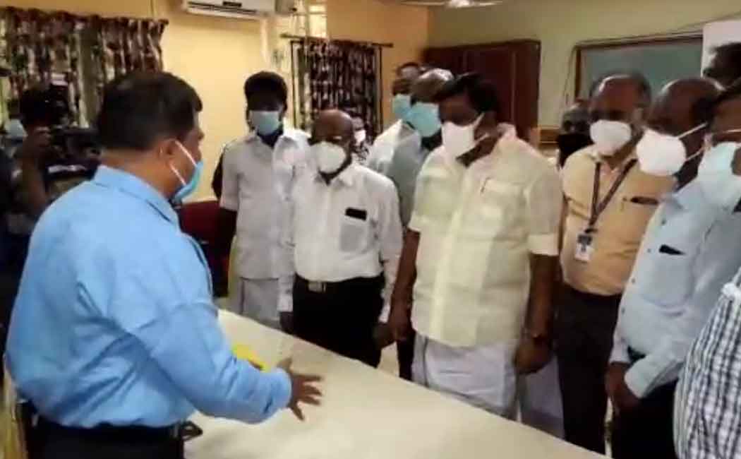 Minister KN Nehru launches Corona Prevention Assistance Center