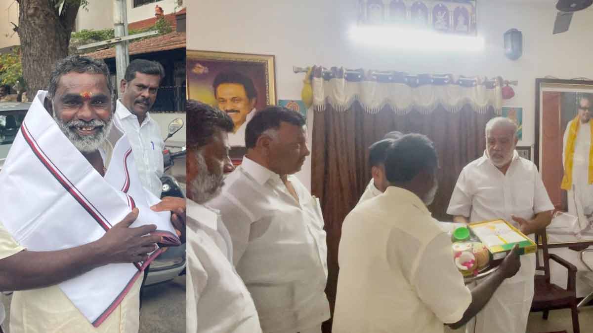 Palani Trustee met and greeted Minister I. Periyasamy