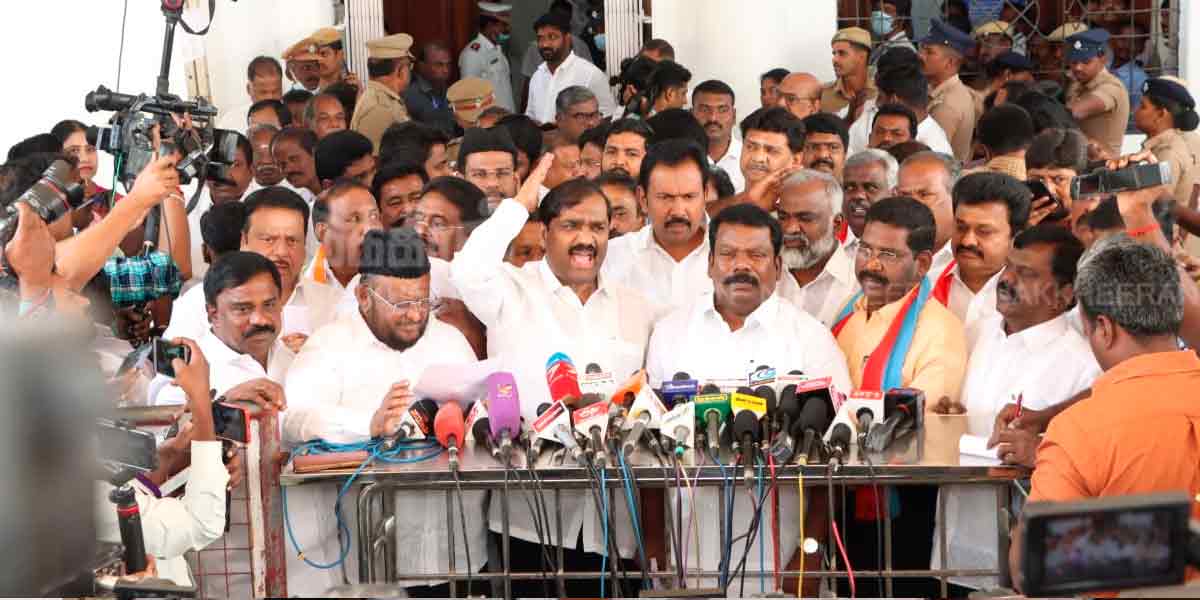 Governor avoided the term 'Dravidian model' - DMK alliance parties angry