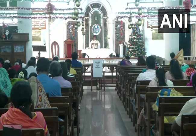 Christmas celebration churches peoples midnight mass