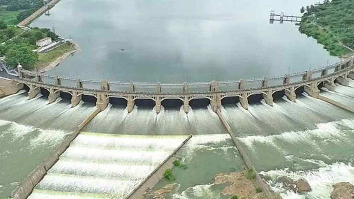 continuous flow; Mettur Dam which touched 90