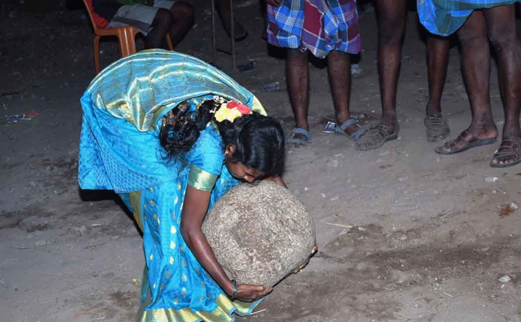 Women who lifted the stone! Pongal celebration
