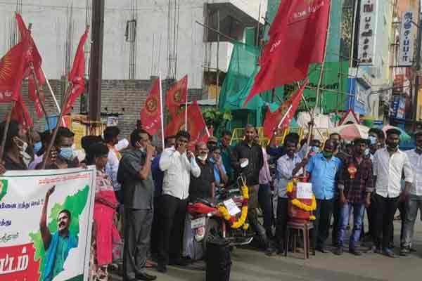 NTK Members struggle increase in petrol and diesel prices ..!